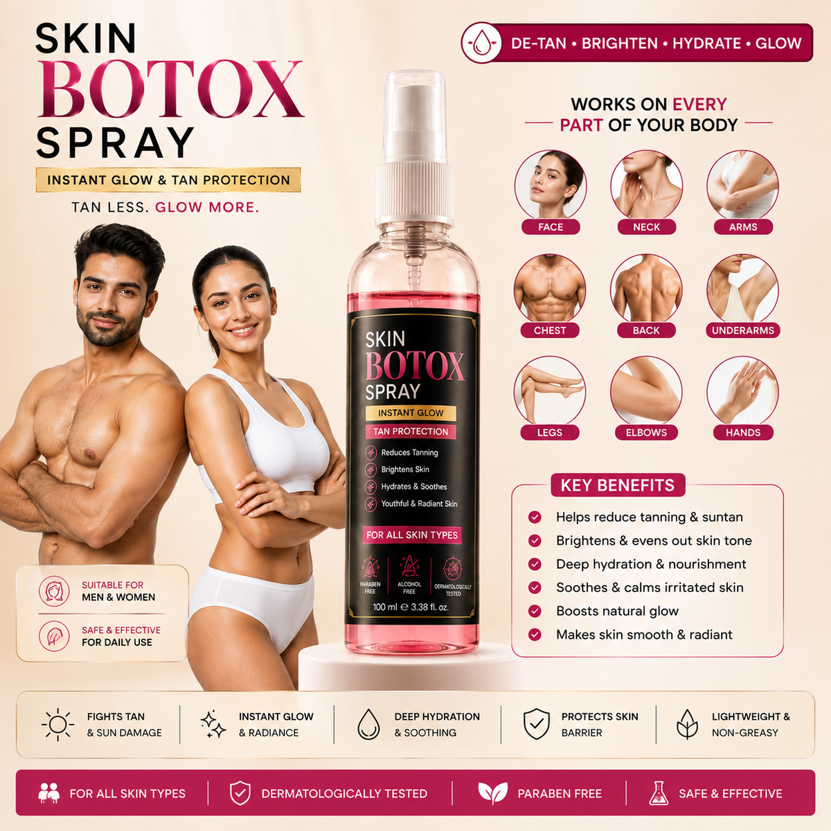Skin Botox Spray For Tanning (Pack of 2)