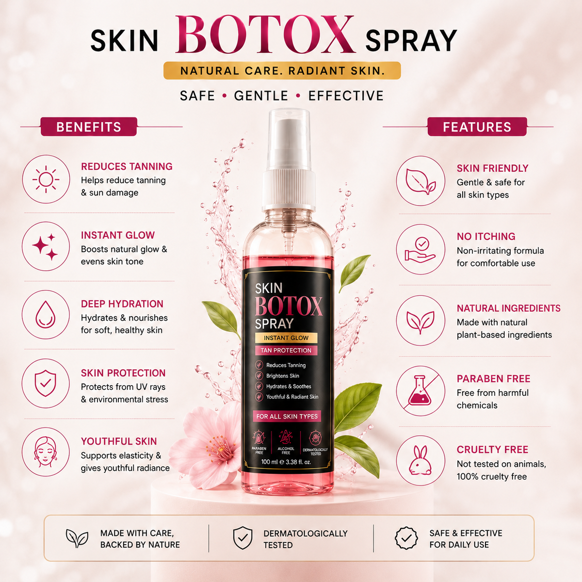 Skin Botox Spray For Tanning (Pack of 2)