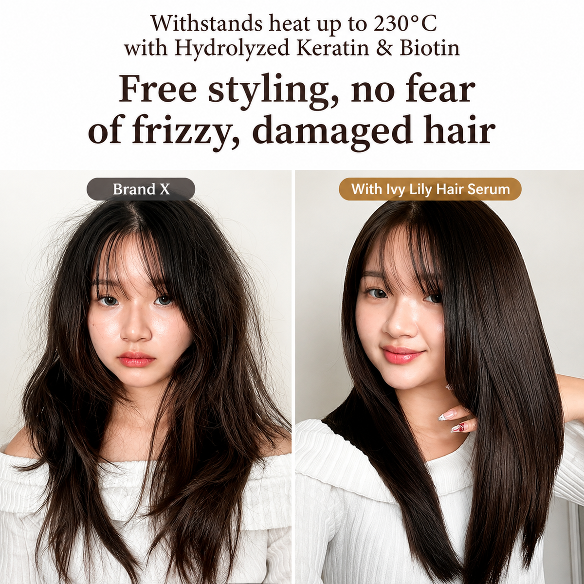 Ivy & Lily™ Anti-Damage Heat Protectant Hair Serum – Pack of 2