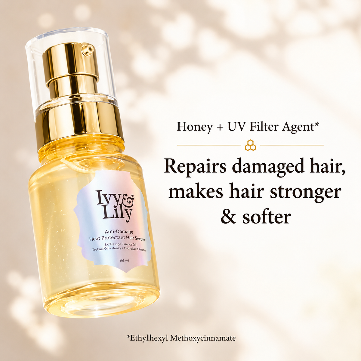 Ivy & Lily™ Anti-Damage Heat Protectant Hair Serum – Pack of 2