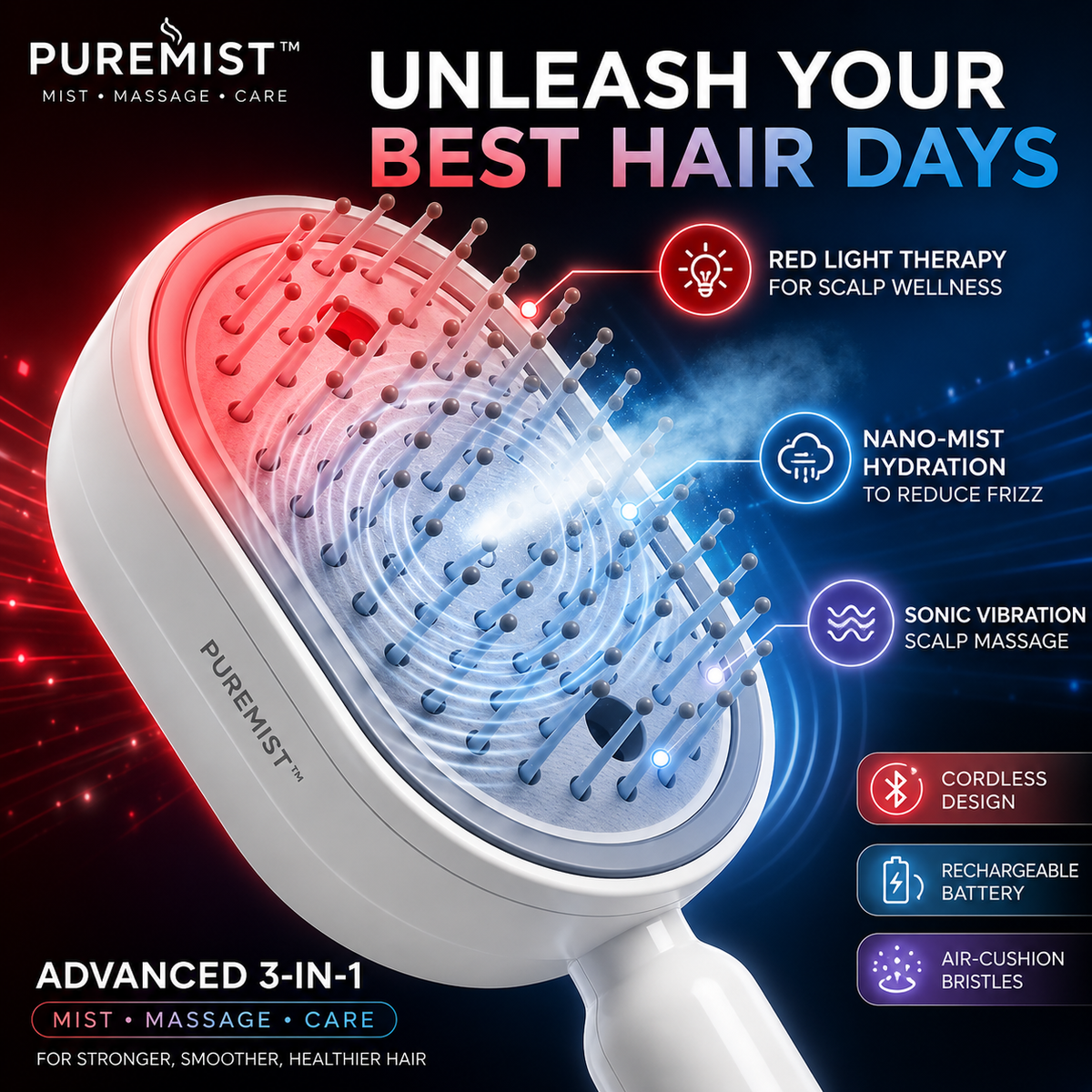 PUREMIST™ Hair Styling Brush (1 Year Warranty)