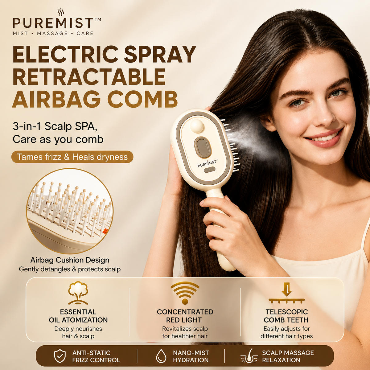 PUREMIST™ Hair Styling Brush (1 Year Warranty)