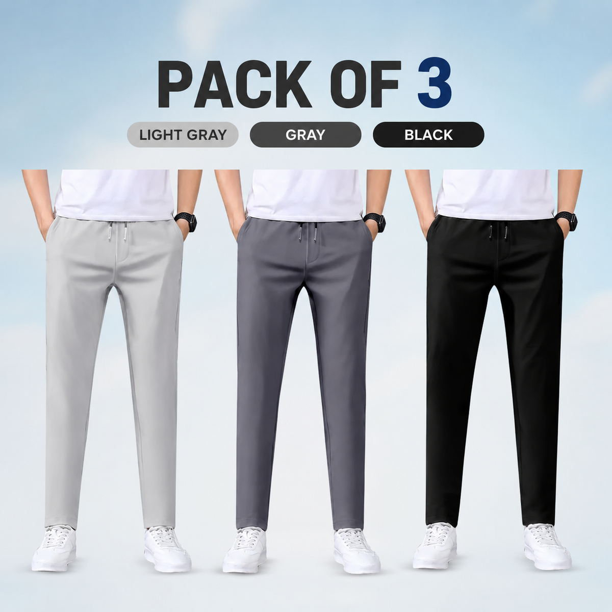 Lycra Pant Fully Comfort Stretchable For Summers Men and Women (Pack of 3)